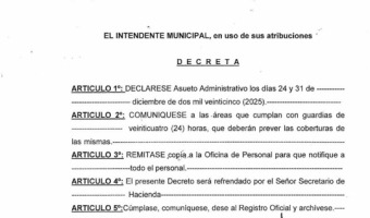 ASUETO ADMINISTRATIVO PARA LOS D�AS 24 Y 31 DE DICIEMBRE